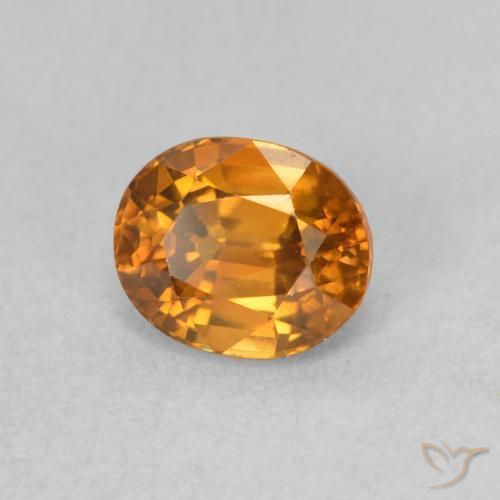 Zircone Arancio Medio naturale da 1.10 ct, Ovale, VVS