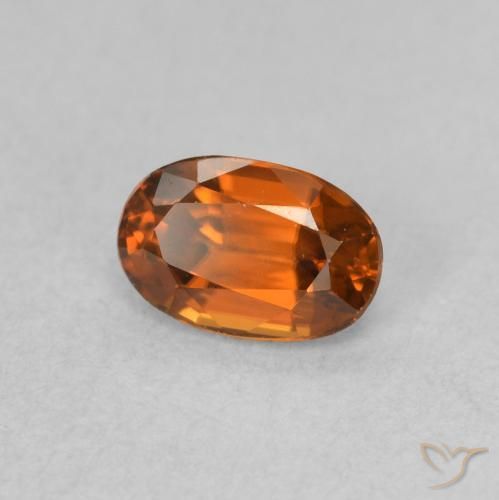 Zircone Arancia Fuoco naturale da 0.85 ct, Ovale, VVS