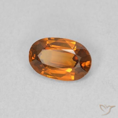 Zircone Arancio Medio naturale da 0.62 ct, Ovale, VVS