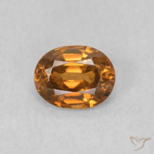 0.59ct Naturale Marrone arancio Zircone, Ovale, VVS-VS