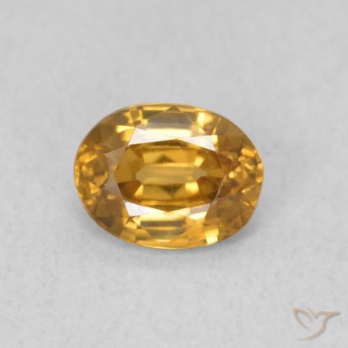 0.57ct Naturale Arancione-Oro Zircone, Ovale, VVS-VS