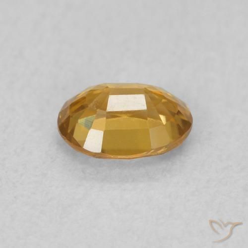 Zircone Arancione-Oro naturale da 0.57 ct, Ovale, VVS-VS