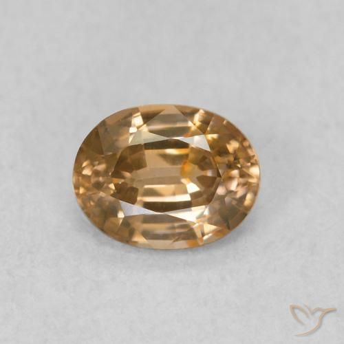 0.60ct Naturale Golden-Peach Zircone, Ovale, VVS