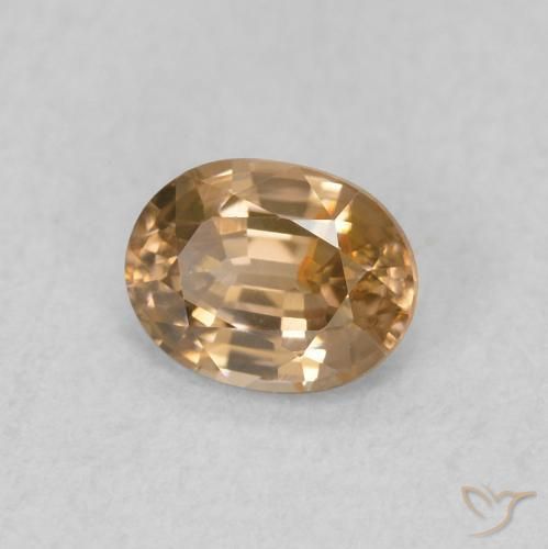 Zircone Golden-Peach naturale da 0.60 ct, Ovale, VVS
