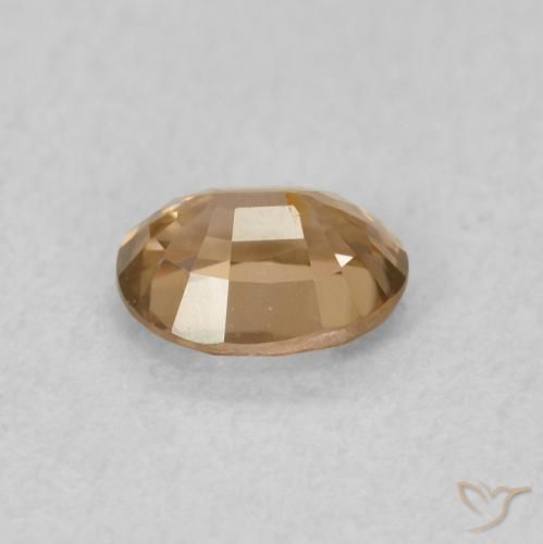Zircone Golden-Peach naturale da 0.60 ct, Ovale, VVS