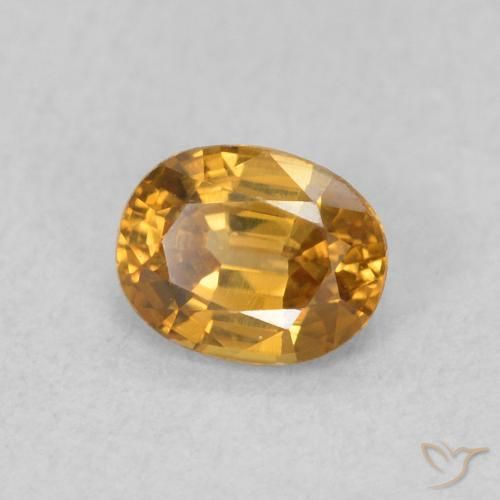 Zircone Marrone dorato naturale da 0.63 ct, Ovale, VVS