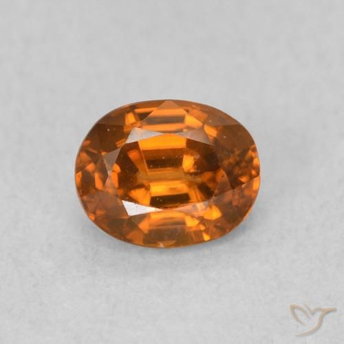 0.68ct Naturale Arancio Medio Zircone, Ovale, VVS