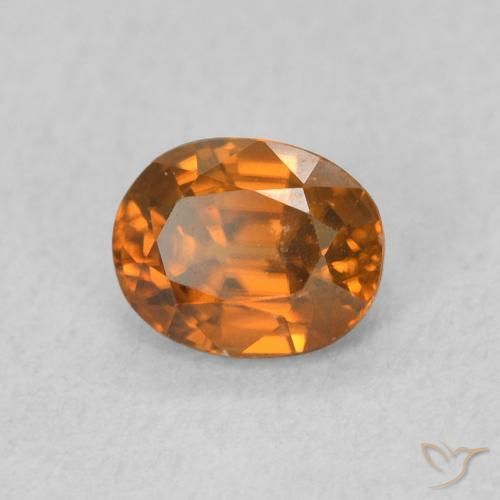 Zircone Arancio Medio naturale da 0.68 ct, Ovale, VVS