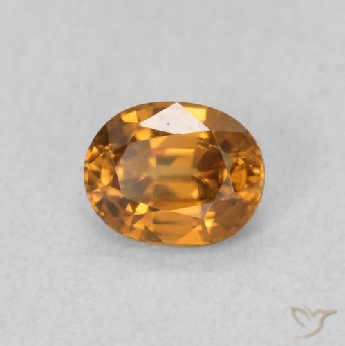 Zircone Marrone dorato naturale da 0.60 ct, Ovale, VVS