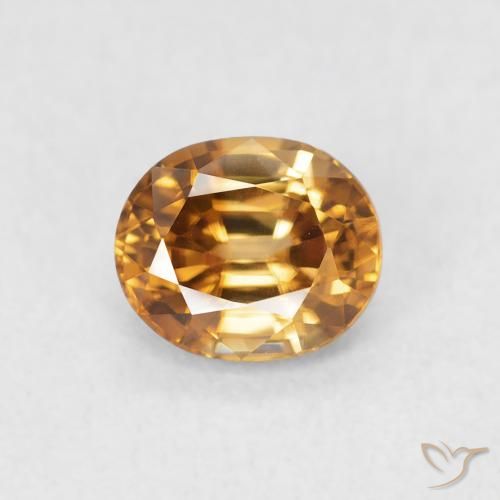 0.96ct Naturale Arancio Medio Zircone, Ovale, VVS