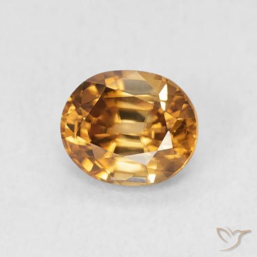 Zircone Arancio Medio naturale da 0.96 ct, Ovale, VVS