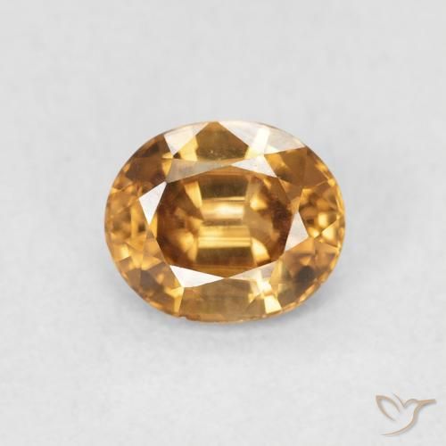 0.96ct Naturale Arancio Medio Zircone, Ovale, VVS