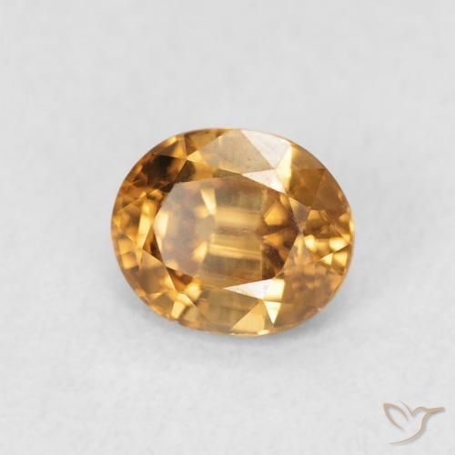 Zircone Arancio Medio naturale da 0.96 ct, Ovale, VVS