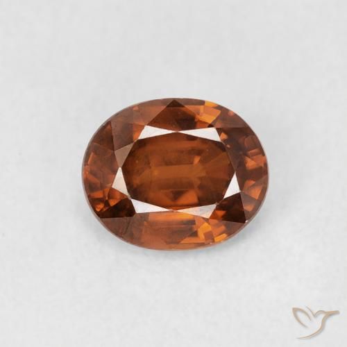 0.94ct Naturale Arancione rossastra Zircone, Ovale, VS