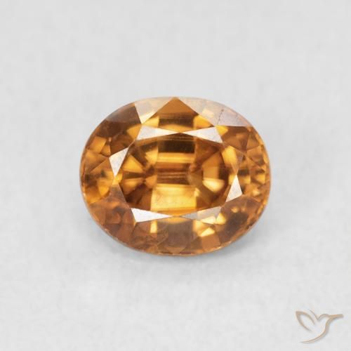 1.05ct Naturale Marrone arancio Zircone, Ovale, VS