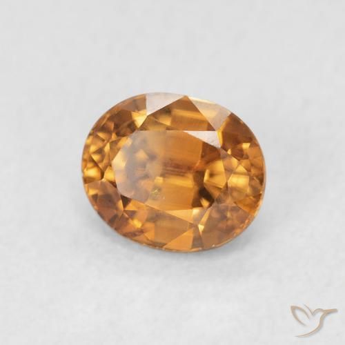 Zircone Marrone arancio naturale da 1.05 ct, Ovale, VS