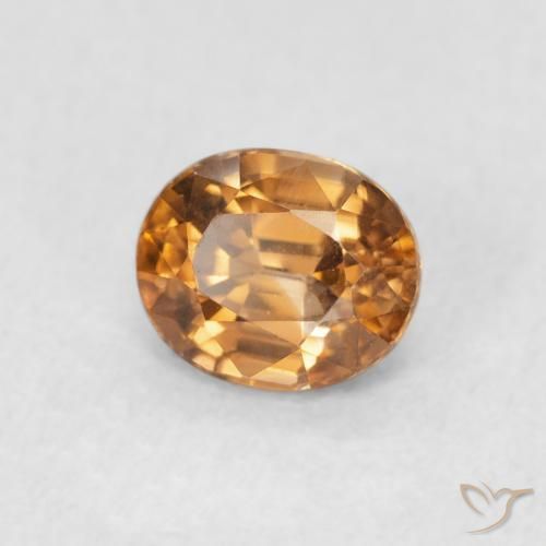 Zircone Arancio ruggine naturale da 1.11 ct, Ovale, VS