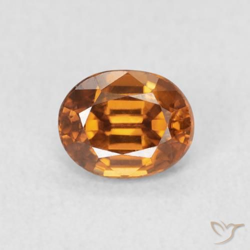 1.02ct Naturale Arancio Medio Zircone, Ovale, VVS-VS