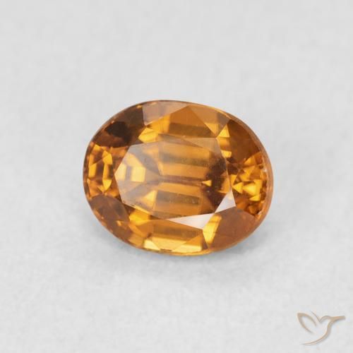 Zircone Arancio Medio naturale da 1.02 ct, Ovale, VVS-VS