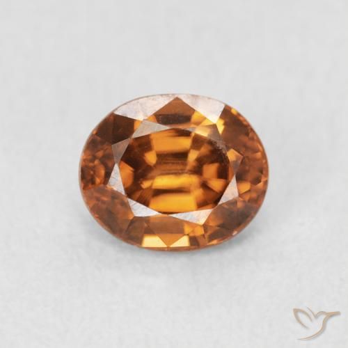 1.07ct Naturale Arancio Medio Zircone, Ovale, VVS-VS