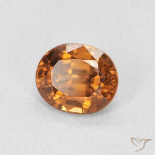 Zircone Arancio Medio naturale da 1.07 ct, Ovale, VVS-VS