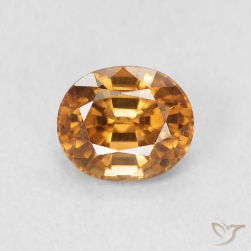 1.06ct Naturale Arancio Medio Zircone, Ovale, VS