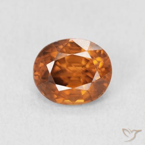 1.07ct Naturale Arancio Medio Zircone, Ovale, VVS-VS