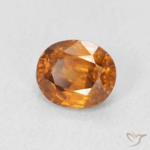Zircone Arancio Medio naturale da 1.07 ct, Ovale, VVS-VS