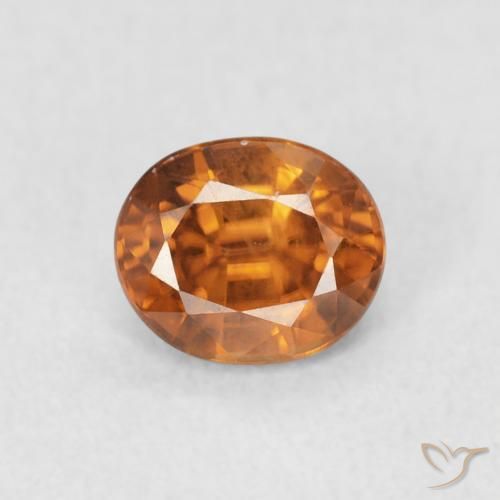 1.02ct Naturale Marrone arancio Zircone, Ovale, VS