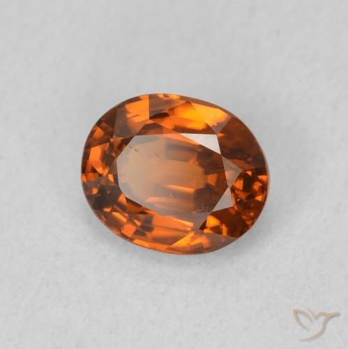 Zircone Arancio Medio naturale da 0.95 ct, Ovale, VVS-VS