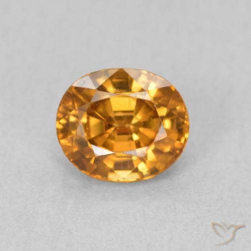 1.06ct Naturale Arancia Terrosa Zircone, Ovale, VVS-VS
