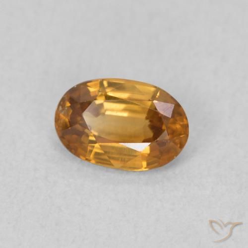 Zircone Arancio ruggine naturale da 0.70 ct, Ovale, VVS-VS