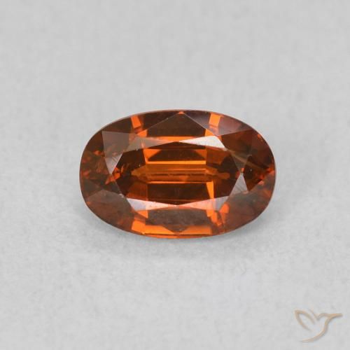 0.82ct Naturale Arancione rossastra Zircone, Ovale, VVS-VS
