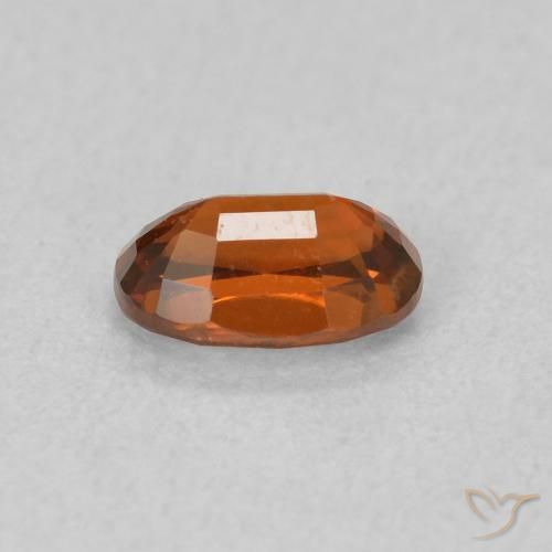 Zircone Arancione rossastra naturale da 0.82 ct, Ovale, VVS-VS