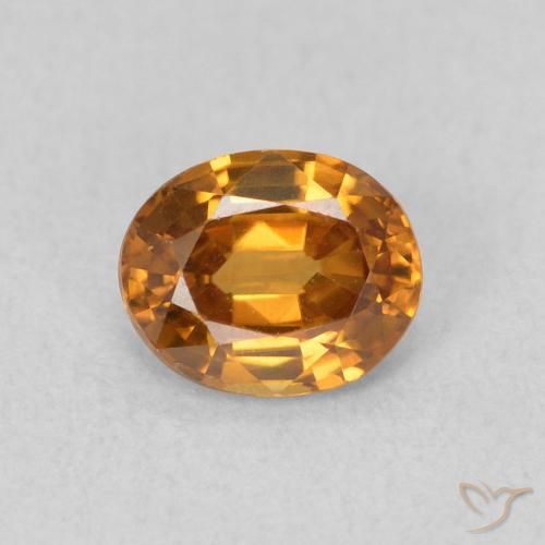 0.93ct Naturale Arancio Medio Zircone, Ovale, VVS-VS
