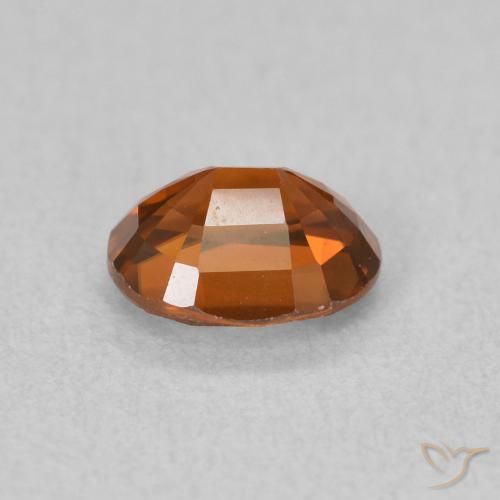 Zircone Arancione scuro naturale da 0.99 ct, Ovale, VVS-VS