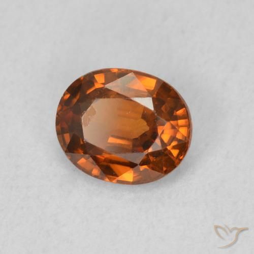 Zircone Arancia Fuoco naturale da 0.90 ct, Ovale, VVS-VS