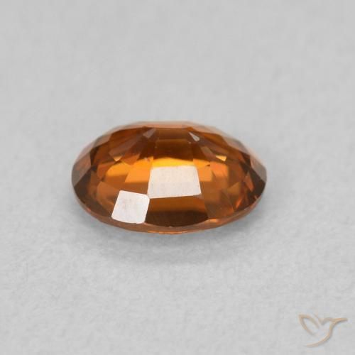 Zircone Arancia Fuoco naturale da 0.90 ct, Ovale, VVS-VS