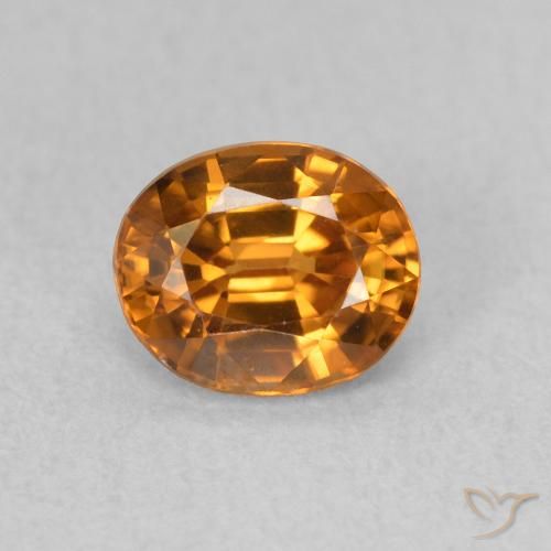 1.06ct Naturale Arancia Terrosa Zircone, Ovale, VVS-VS