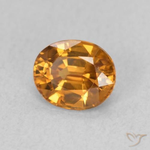 Zircone Arancia Terrosa naturale da 1.06 ct, Ovale, VVS-VS