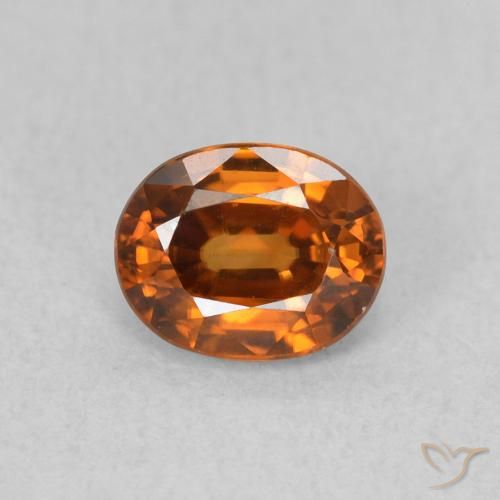 0.99ct Naturale Arancia Terrosa Zircone, Ovale, VVS-VS