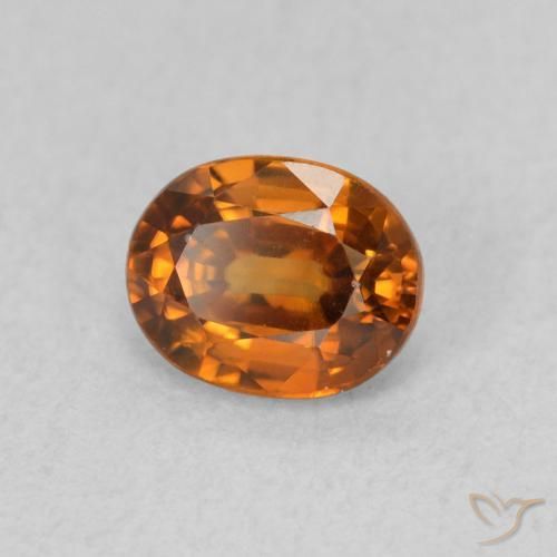 Zircone Arancia Terrosa naturale da 0.99 ct, Ovale, VVS-VS