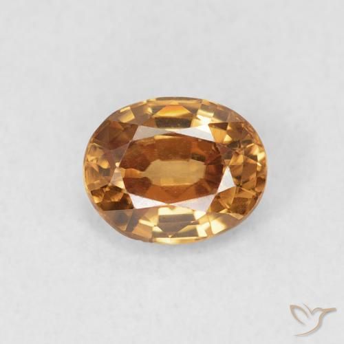 0.93ct Naturale Marrone arancio Zircone, Ovale, VVS