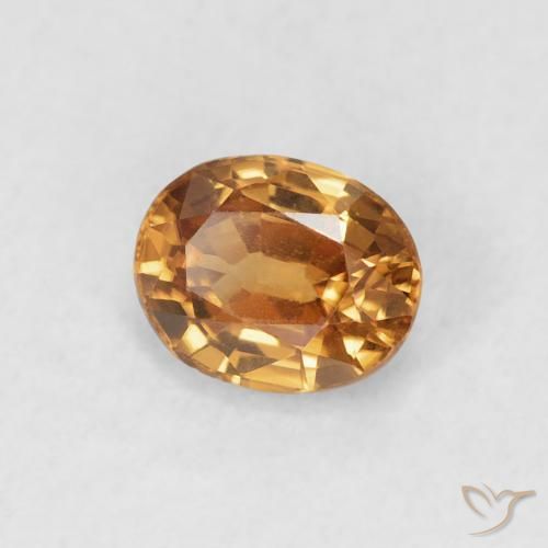 Zircone Marrone arancio naturale da 0.93 ct, Ovale, VVS