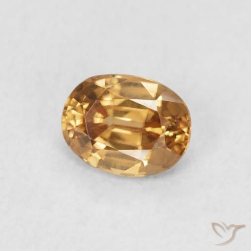 Zircone Golden-Peach naturale da 0.60 ct, Ovale, VVS