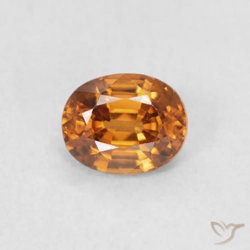 0.66ct Naturale Arancio Medio Zircone, Ovale, VVS