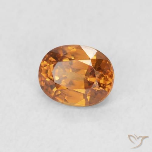Zircone Arancio Medio naturale da 0.66 ct, Ovale, VVS