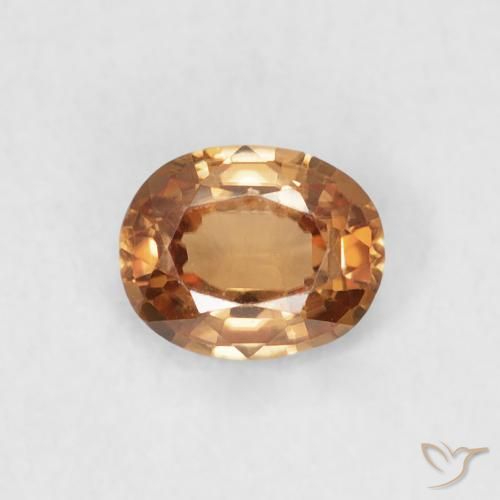 0.54ct Naturale Marrone arancio Zircone, Ovale, VVS