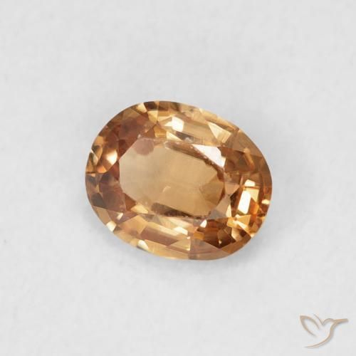 Zircone Marrone arancio naturale da 0.54 ct, Ovale, VVS