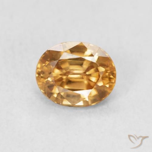 1.09ct Naturale Golden-Peach Zircone, Ovale, VS
